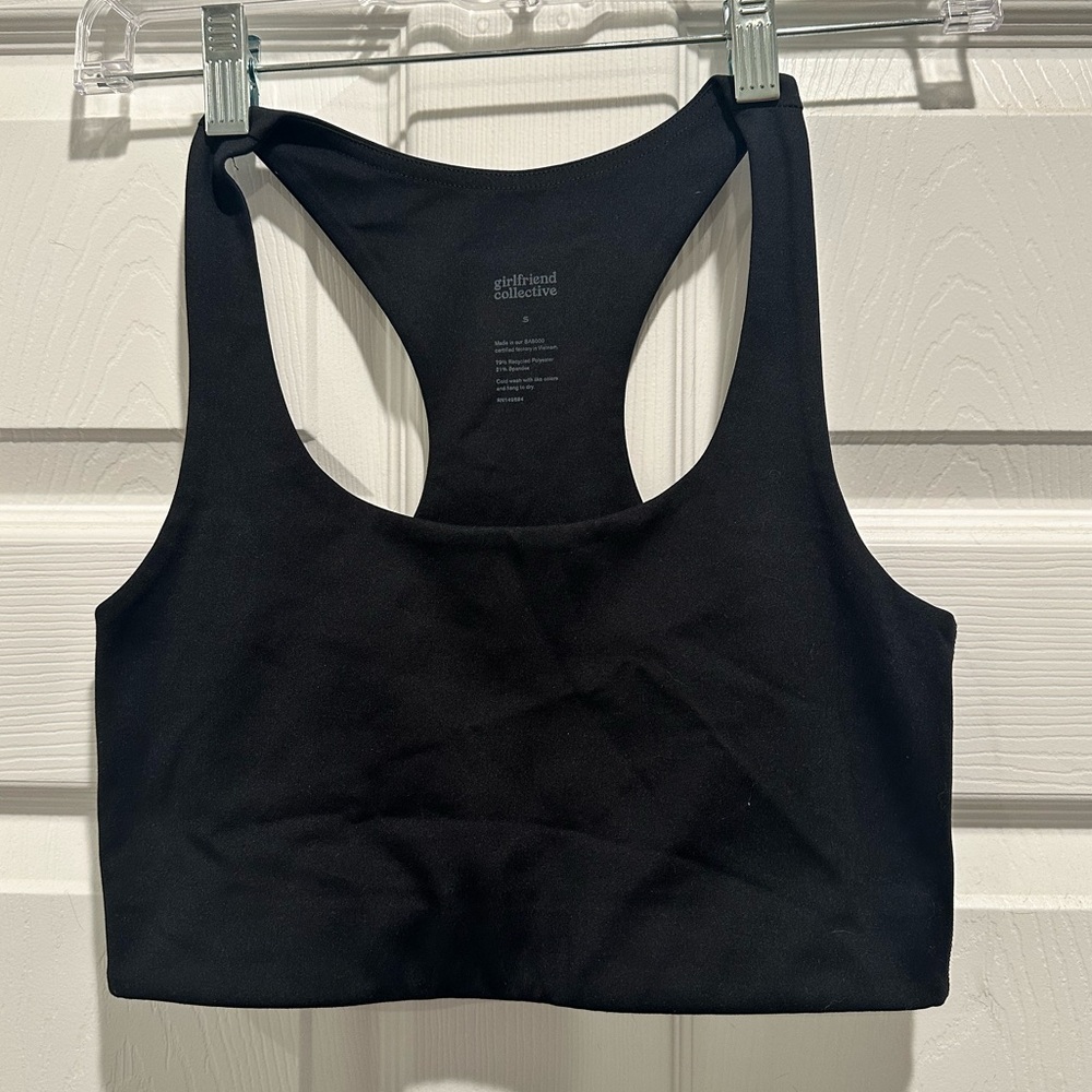 Girlfriend Collective Black Paloma Bra - Size S